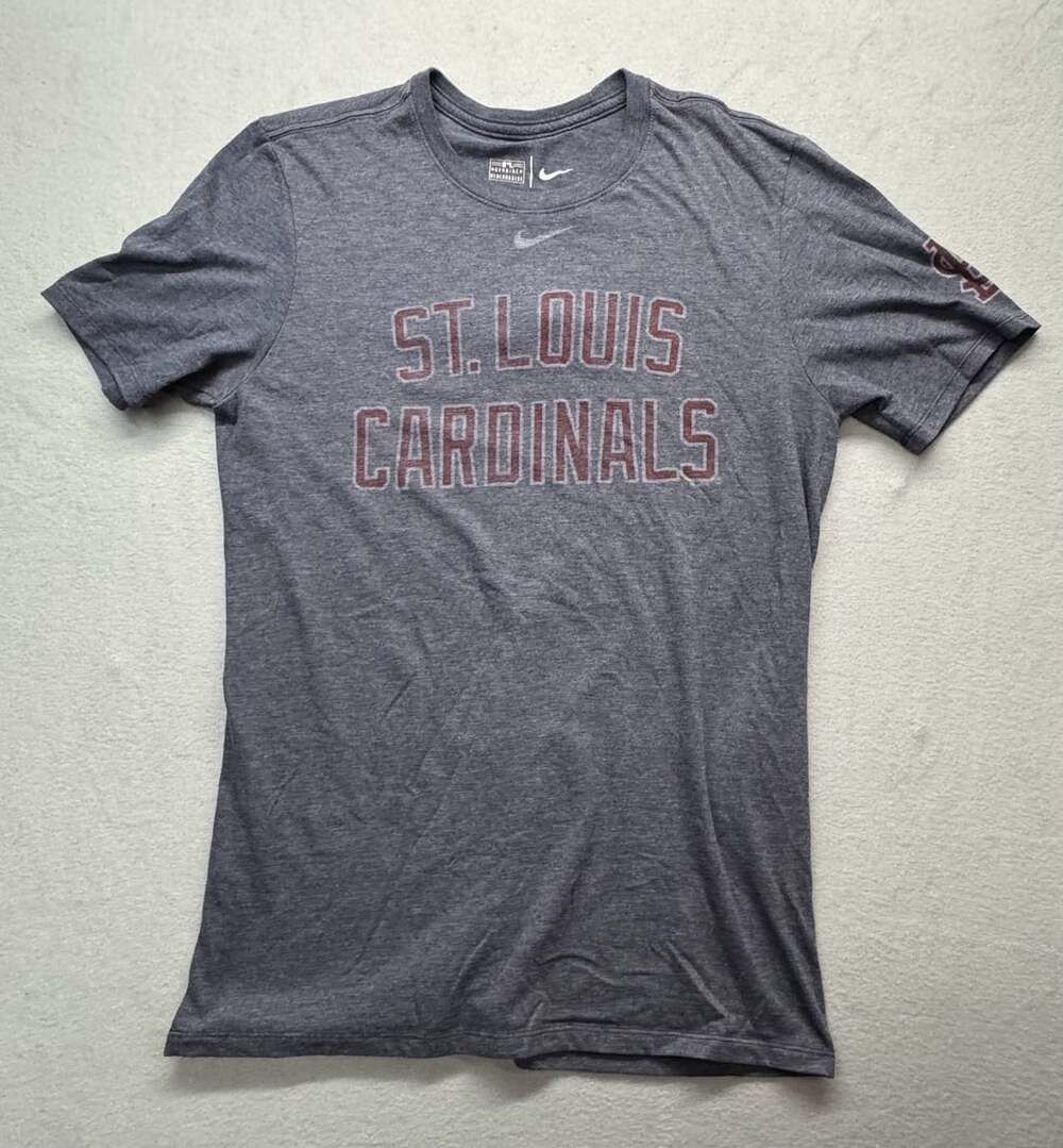 Nike St. Louis Cardinals T-Shirt Size M Gray Tri-Blend MLB Baseball Tee